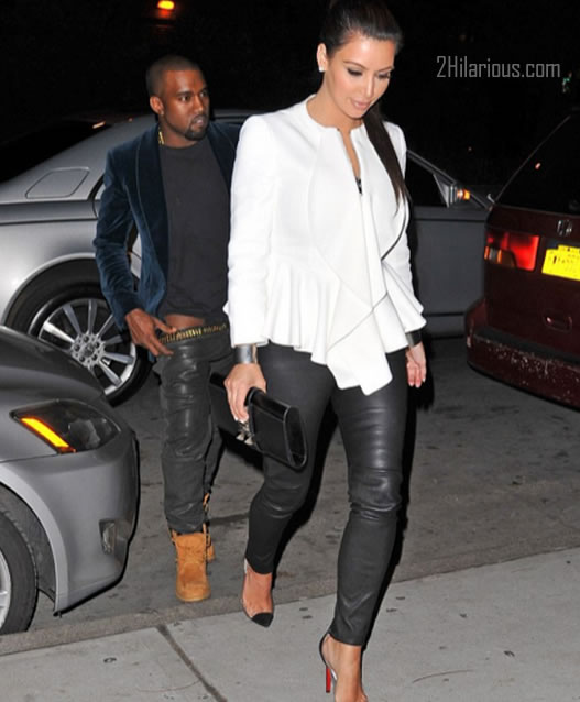 kim kardashian et kanye west qui perd son pantalon