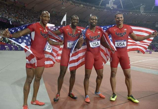 Justin Gatlin et sa clique son vices champions olympiques au 4 x 100 m hommes