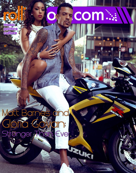 Matt Barnes & Gloria Govan posent pour Rolling Out Magazine