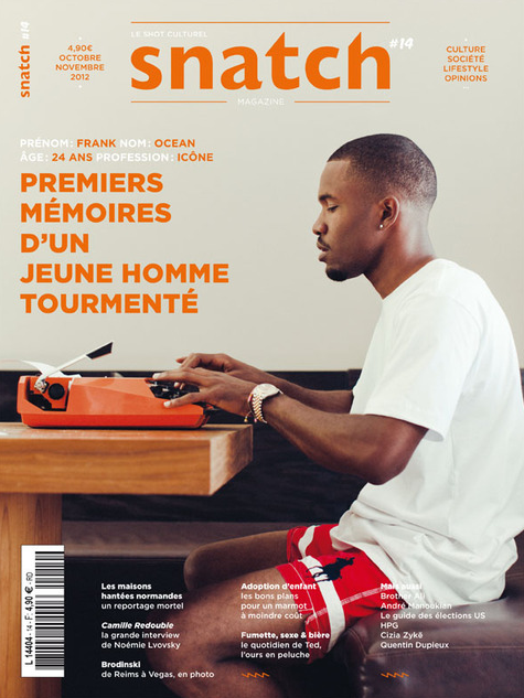 Frank Ocean fait la couverture de magazine Snatch