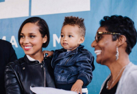 Alicia Keys et son fils Egypt fervent supporter de Barack Obama