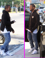 Kanye West dans la voiture de Kim Kardashian à Miami