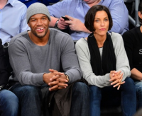 Michael Strahan et Nicole Murphy au match New York Knicks – Brooklyn Nets