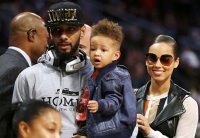 Alicia Keys, Swizz Beatz et Egypt assistent au Slam Dunk Contest