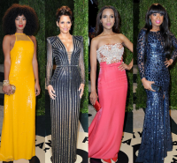 Halle Berry, Solange Knowles, Zoe Saldana, Jennifer Hudson à l’after Oscar Vanity Fair