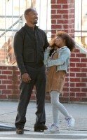 Jamie Foxx et Quvenzhane Wallis s’amusent sur le plateau du tournage du Remake de Annie