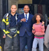 Jamie Foxx et Quvenzhane Wallis préparent le film Annie