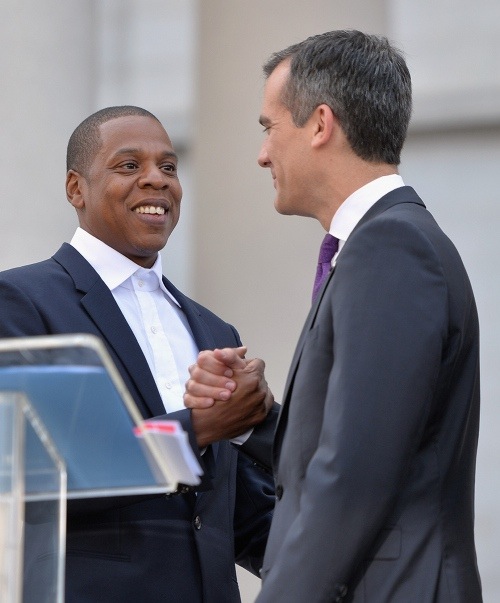 Jay-Z avec le maire de Los Angeles