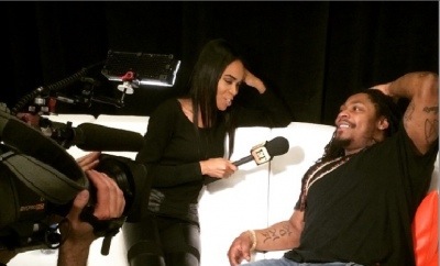Michelle Williams interview Marshawn Lynch Superbowl Media Day