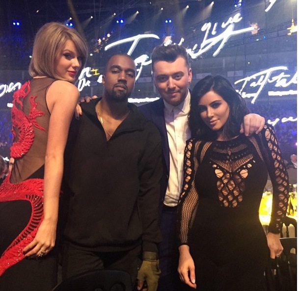 Kim Kardashian, Kanye West, Sam Smith, Taylor Swift aux Brit Awards 2015