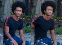 Jaden Smith et son afro pour le tournage de sa série pour Netflix intitulée The Get Down