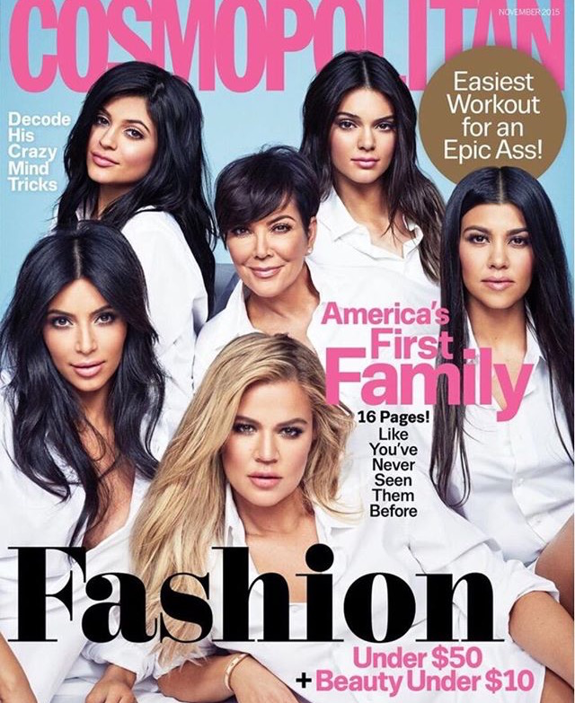 Kim Kardashian et sa famille à la une de Cosmopolitain