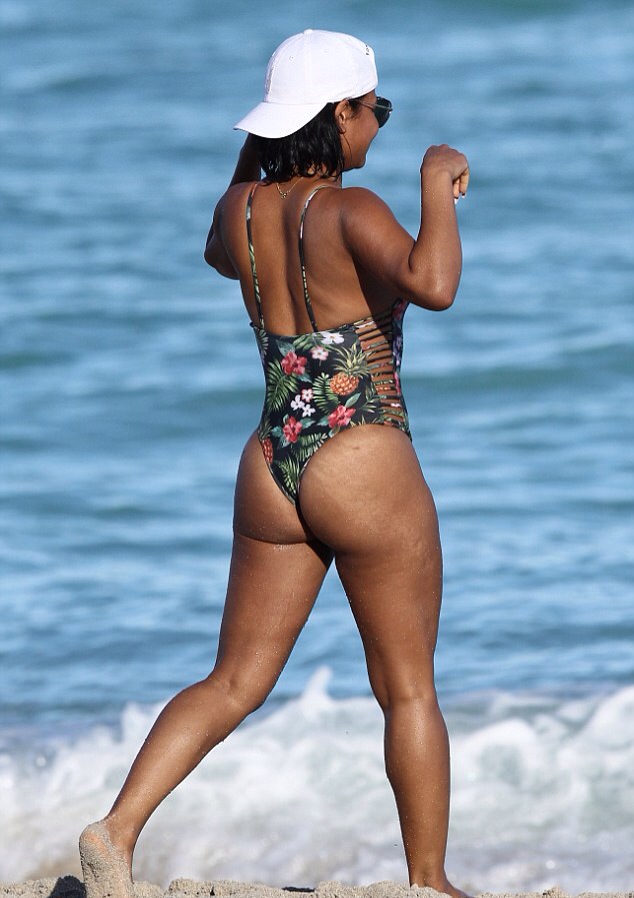 She decided to wear a revealing swimsuit for her beach parade in Miami. 