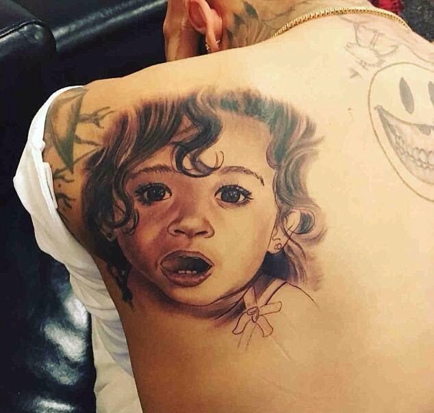 Chris Brown inked his daughter face Royalty on his face