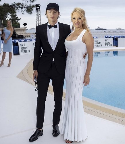 Pamela Anderson and son Brandon Lré at Cannes 2019