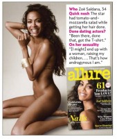 Zoe Saldana pose ne pour “Allure Magazine”