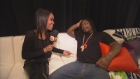 Michelle Williams interview Marshawn Lynch lors du Superbowl Media Day