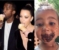 Kim Kardashian, North West et leur fille North West célèbre la journée 