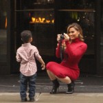 Daphne Joy is having a good time with her son Rice