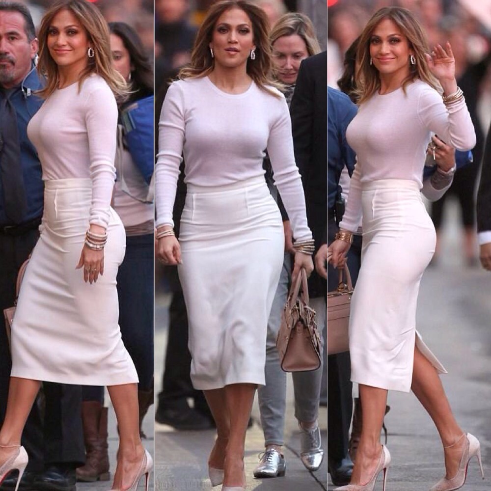 Jennifer Lopez looking beautiful as she was heading to Jimmy Kimmel ...