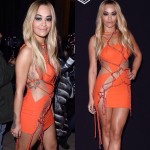 Rita Ora was Extremely beautiful when she attended the Versace Fashion show in Paris