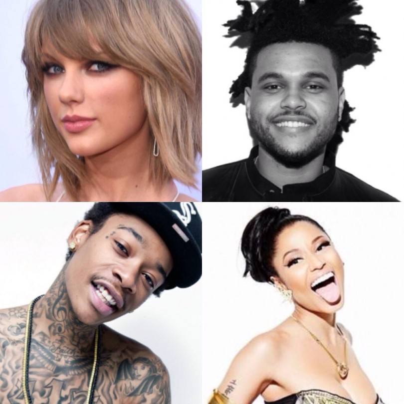 Taylor Swiftn The Weeknd, Wiz Khalifa, Nicki Minaj