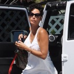 Nicole Murphy in a summer white dress out in Beverly Hills