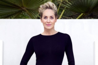 Sharon Stone stuns in a black dress